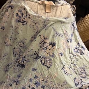 Faded Glory Light Blue Floral A-Line Skirt